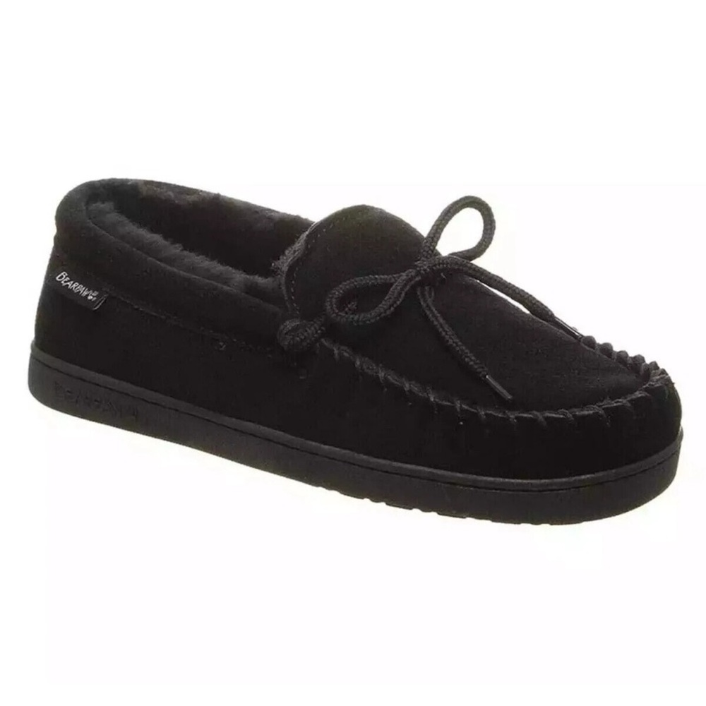 BEARPAW Men's Black MOC II‎ Wide Slippers (2382M-001) Size 10, 11, 12 House Shoe
